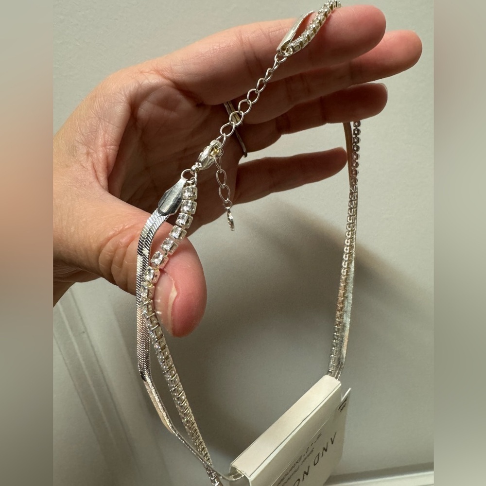 And Now This silver plated cubic zirconia necklace - Picture 2 of 4